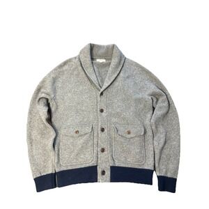 WALLACE & BARNES blue SHAWL cardigan sweater Size Medium Wool